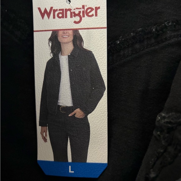 ❤️Wrangler Black Denim Jacket New Size L - Picture 5 of 9